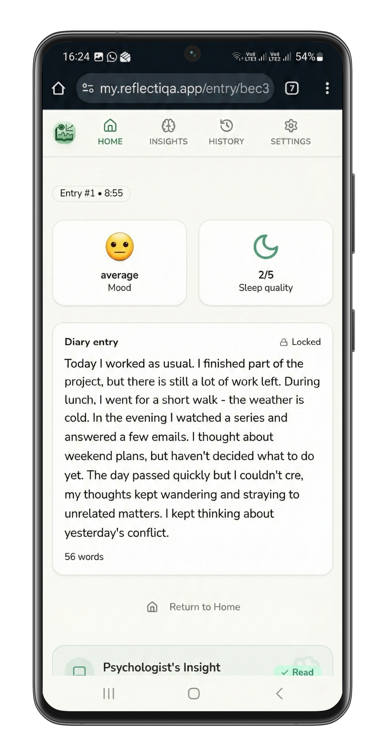 Track your mood patterns effortlessly